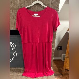 J. Jill Petite Scarlet Dress with Attached Top & Pockets